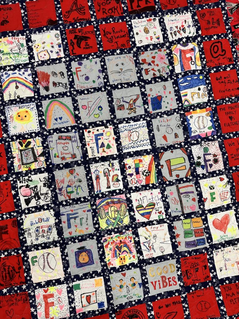 Block created by kids and adults for a Get Well Soon Quilt